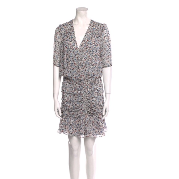 Veronica Beard Floral Silk- Chiffon Mini Dress - Picture 1 of 6